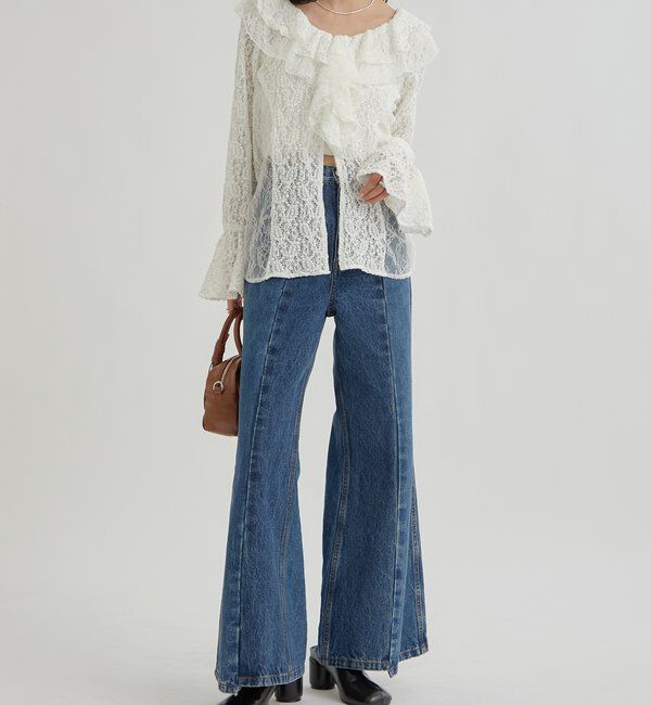  「レース切替ブラウス」|シャツ・ブラウス|