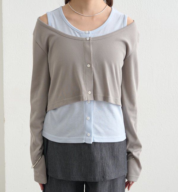  「配色レイヤードロングTシャツ」|Tシャツ・カットソー|