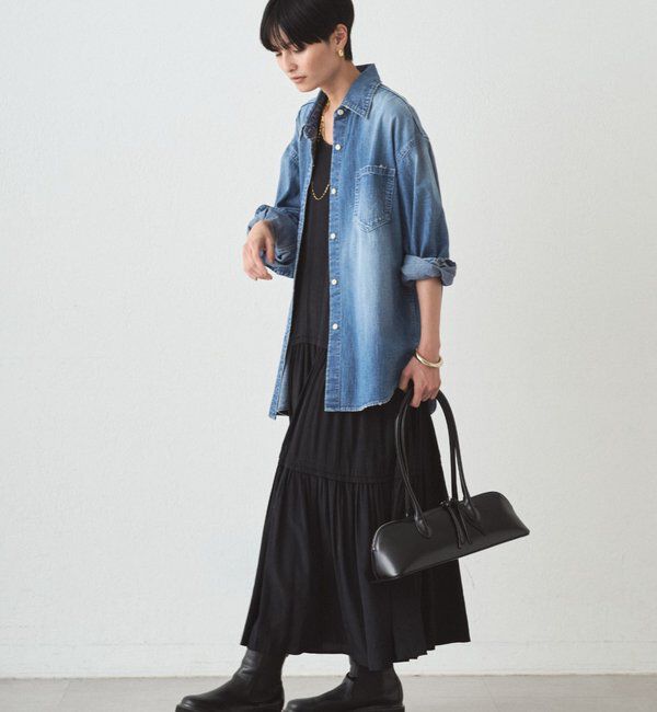  「サテンティアードキャミワンピース」|ワンピース|