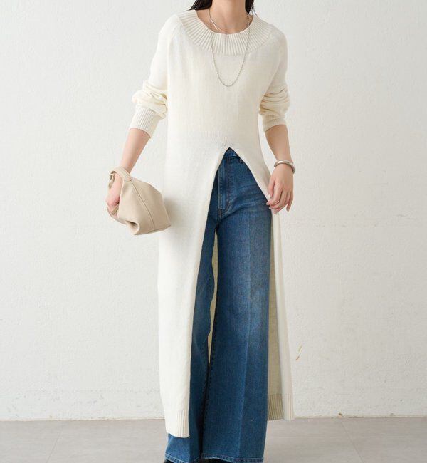  「ハイスリットニットワンピース」|ワンピース|