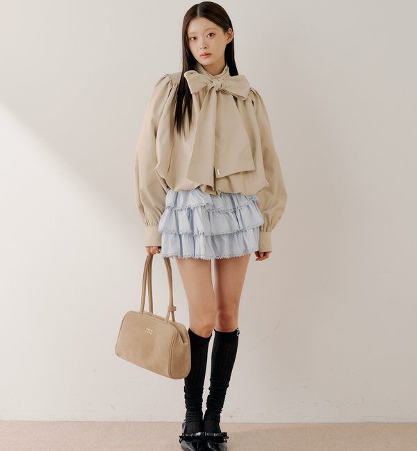  「【SALON by Chico】ショート丈バルーントレンチコート」|トレンチコート|