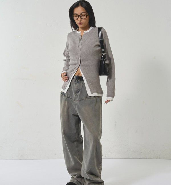  「レイヤードヘンリーナローカーデ」|ニット・セーター|