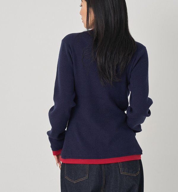  「レイヤードヘンリーナローカーデ」|ニット・セーター|