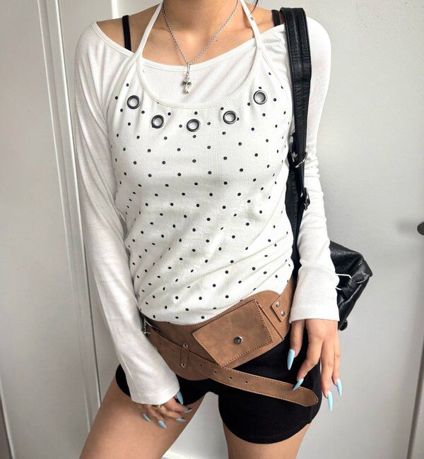  「アイレットホルターレイヤードトップス」|Tシャツ・カットソー|ホワイトその他2