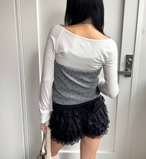  「アイレットホルターレイヤードトップス」|Tシャツ・カットソー|