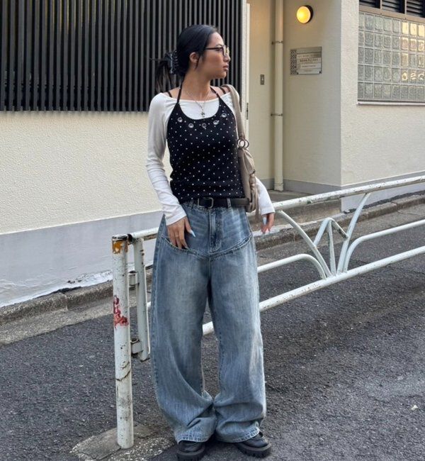  「アイレットホルターレイヤードトップス」|Tシャツ・カットソー|