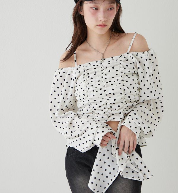  「イレヘムギャザーオフショルブラウス」|シャツ・ブラウス|