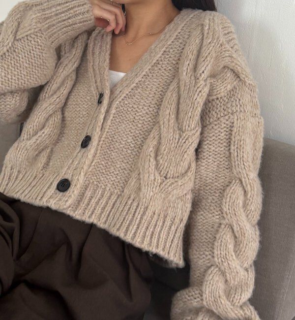  「BIGケーブルカーディガン」|カーディガン|