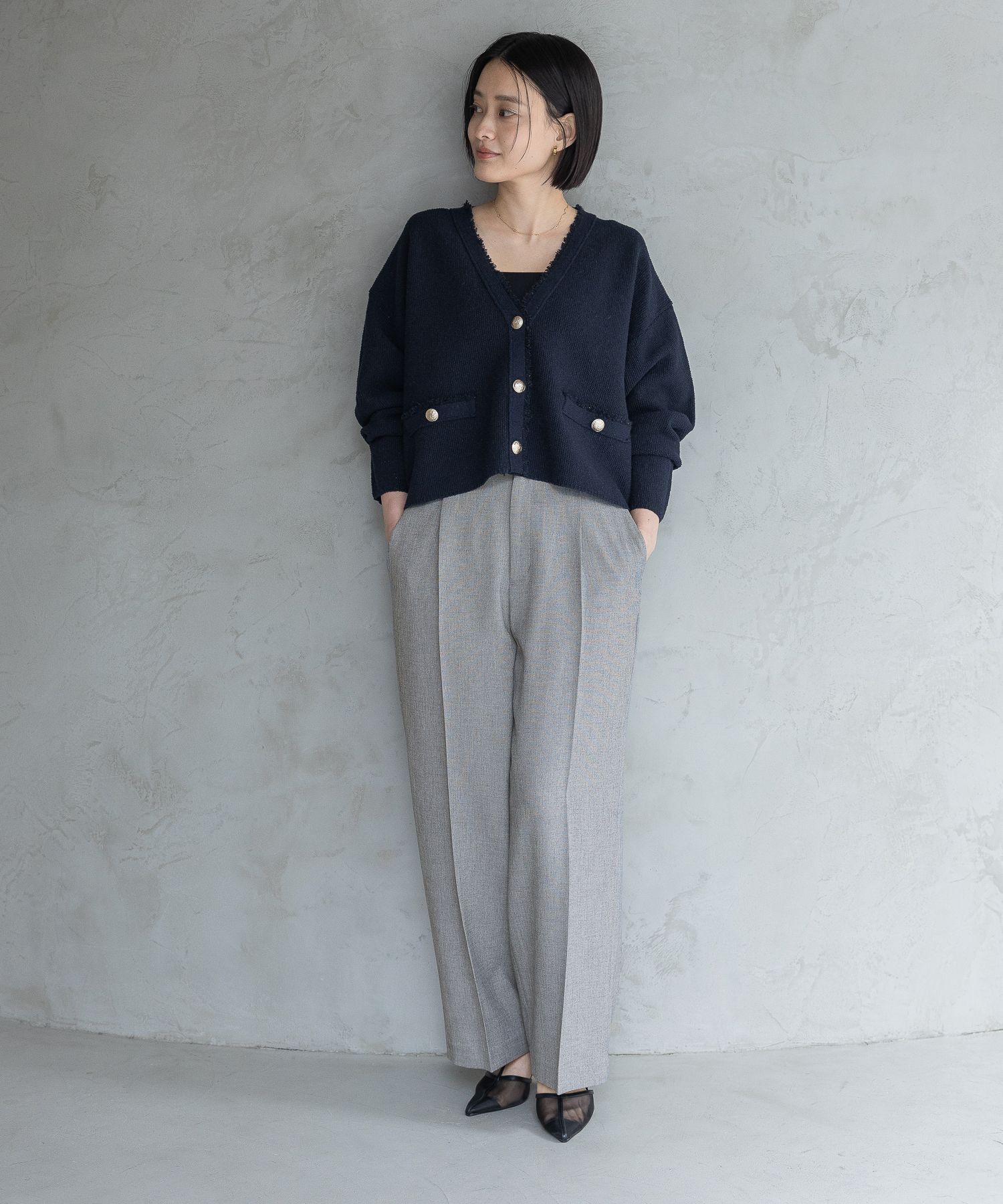 A part by 「ツイードVカーディガン」|ニット・セーター|