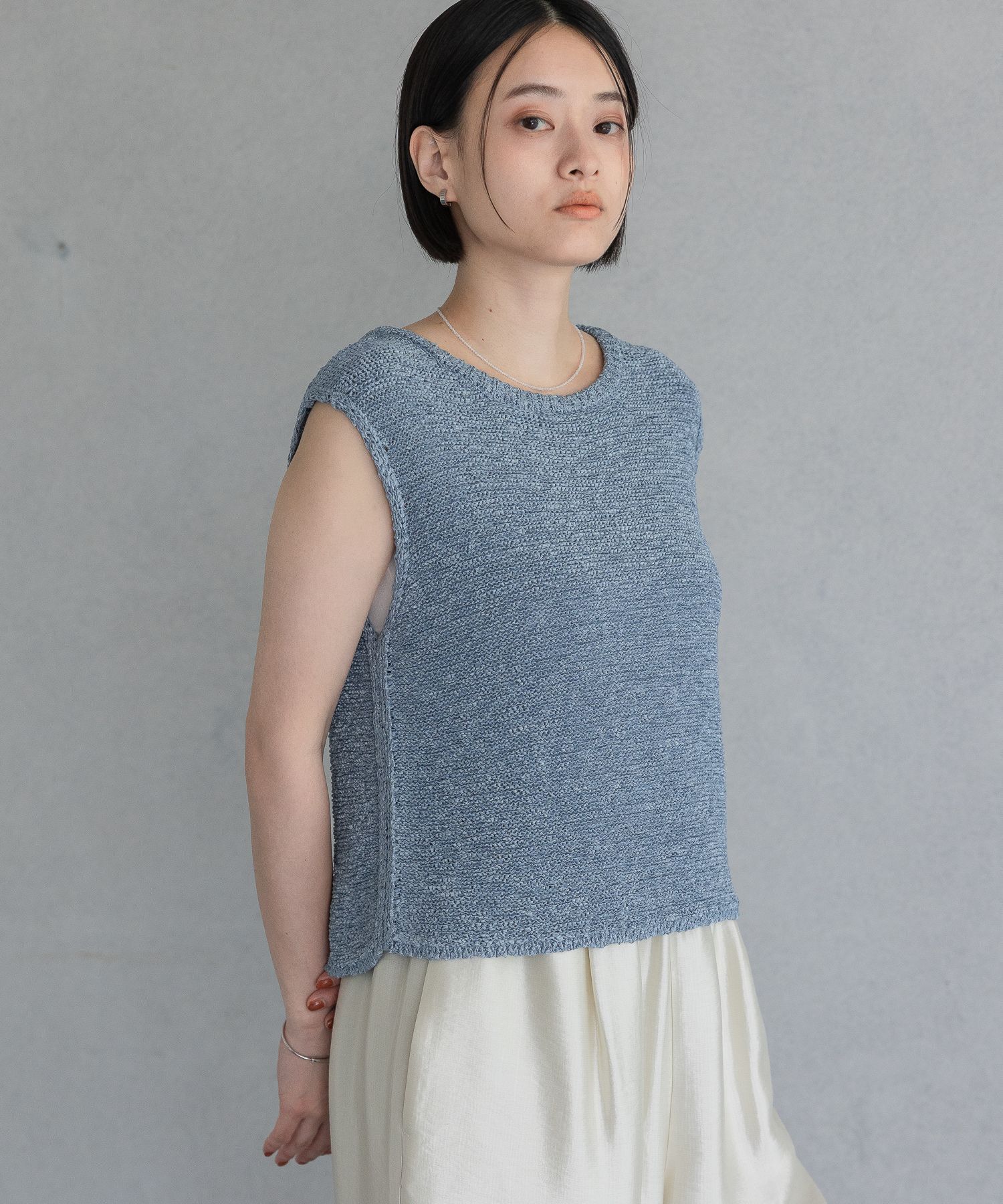 A part by 「アセテープニットノースリーブ」|ニット・セーター|ブルー