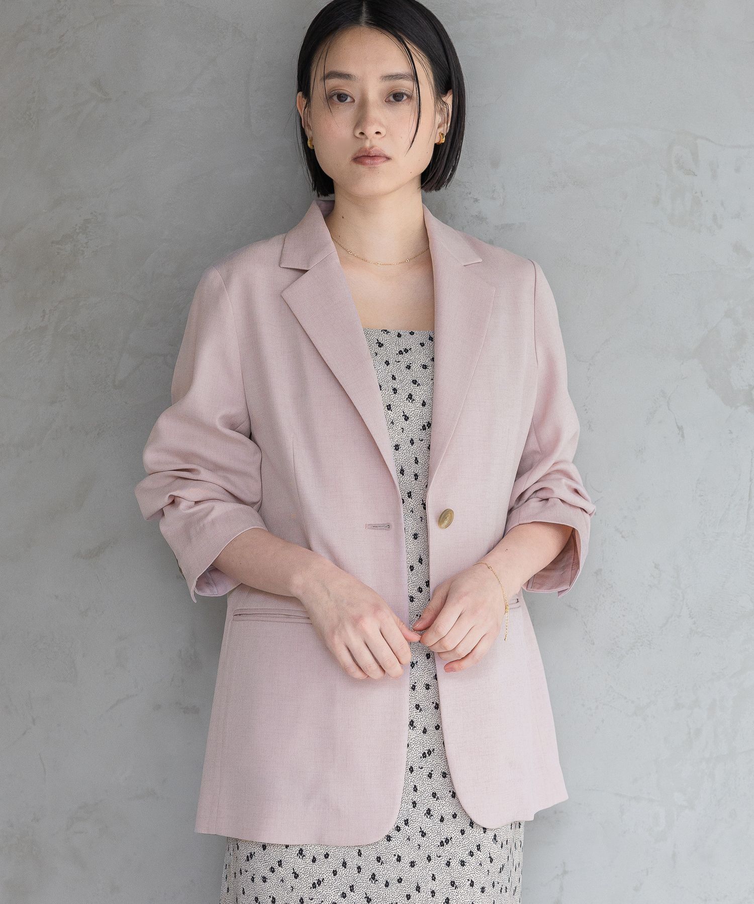 A part by 「【多機能・Sサイズ展開】リネンライクシングルジャケット」|テーラードジャケット|