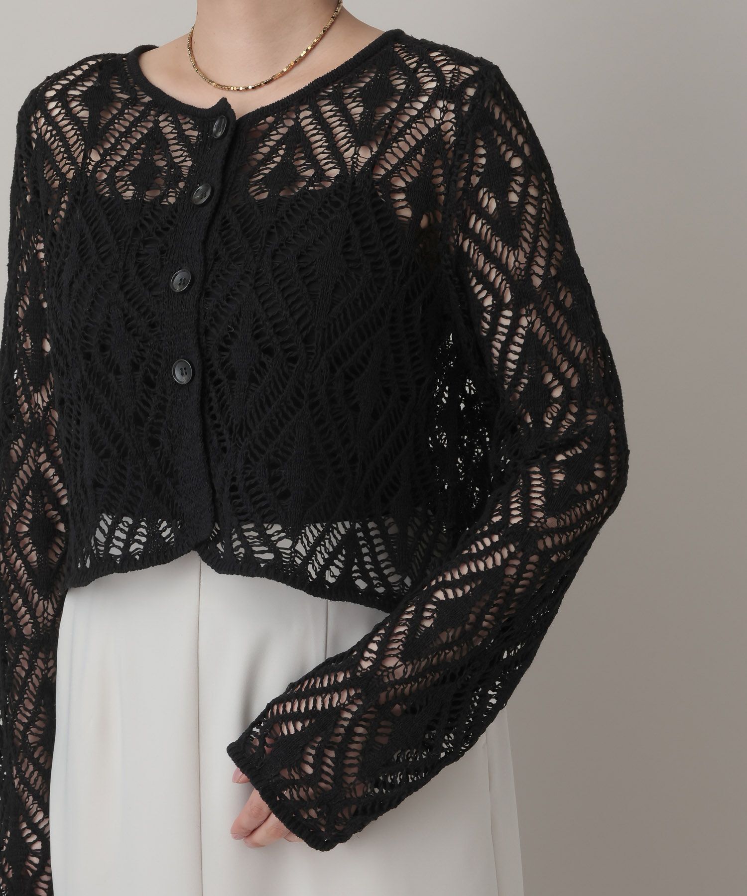 A part by 「リネンコンスカシアミカーディガン」|カーディガン|