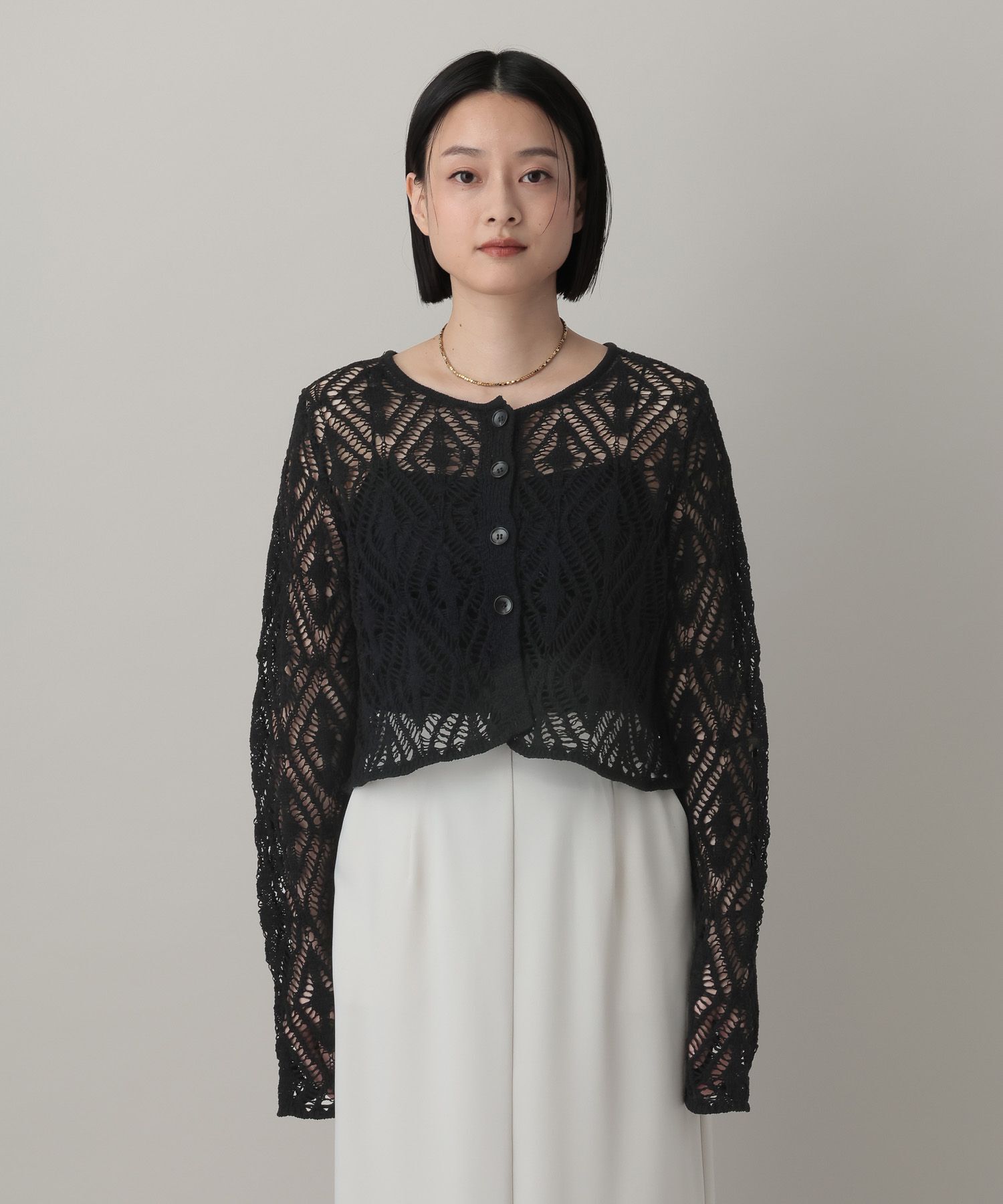 A part by 「リネンコンスカシアミカーディガン」|カーディガン|