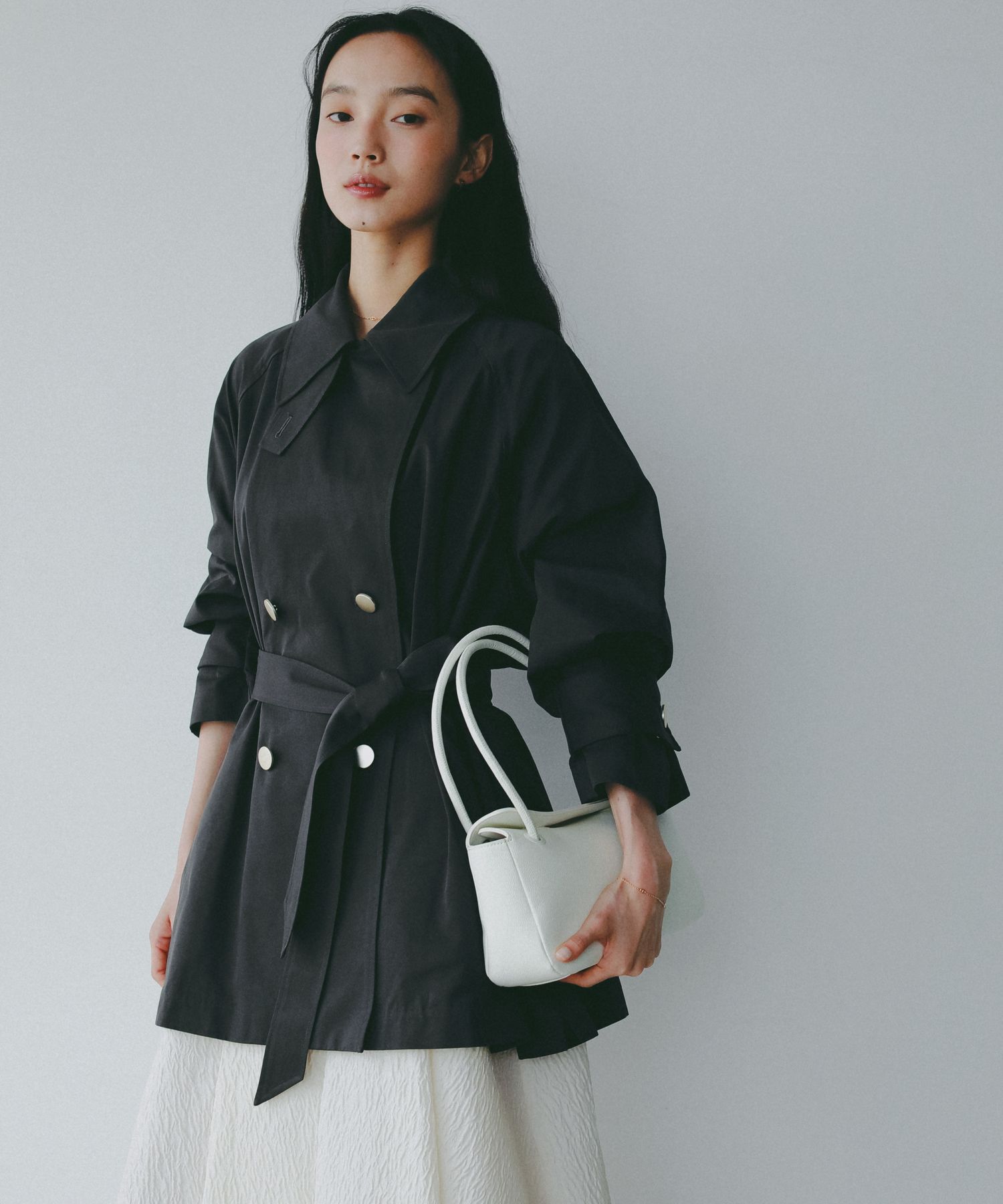 A part by 「 【Sサイズ展開】キンボタンミディトレンチ」|トレンチコート|