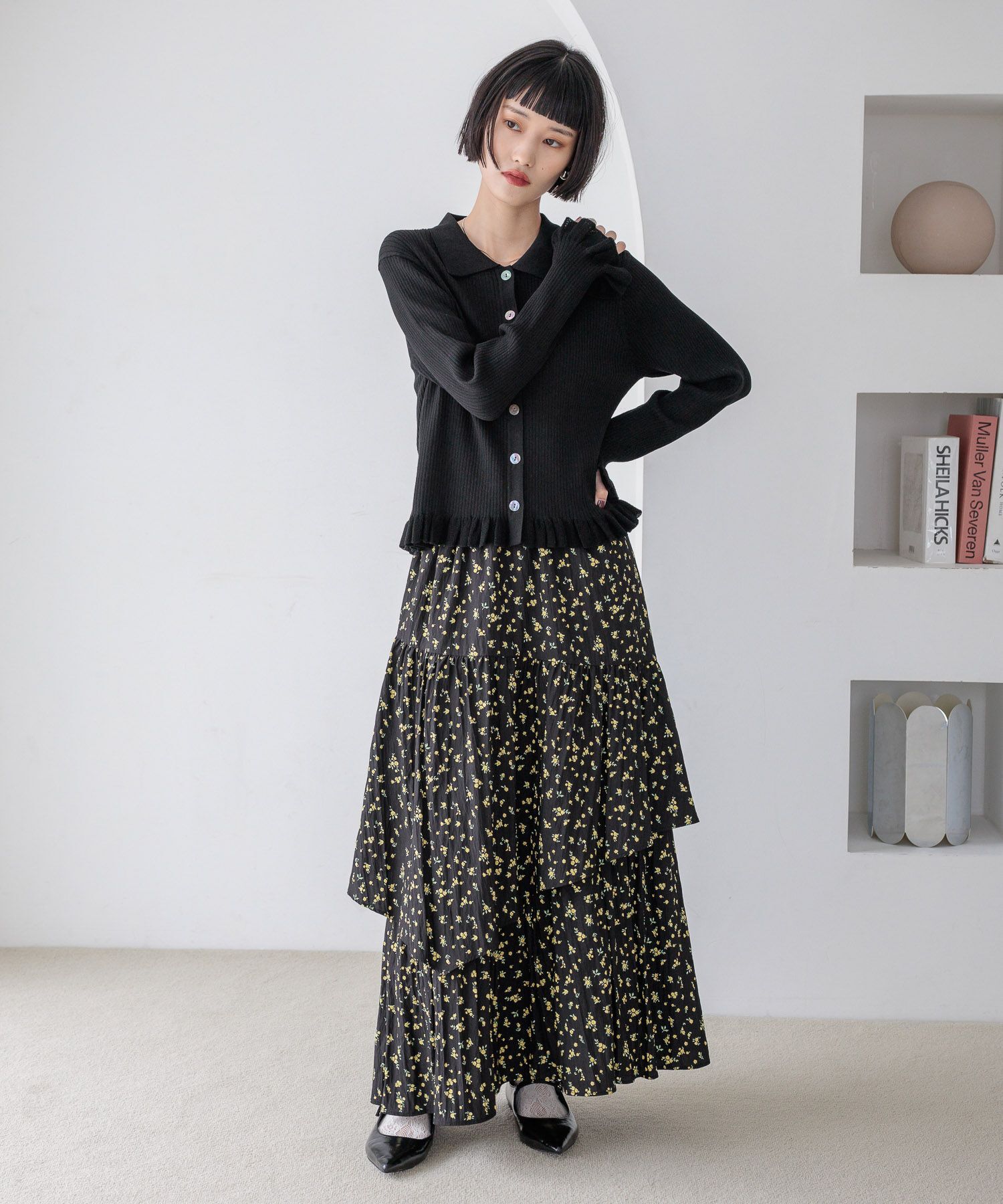 LOWRYS FARM「スソフリルカーディガンＬＳ」|ニット・セーター|