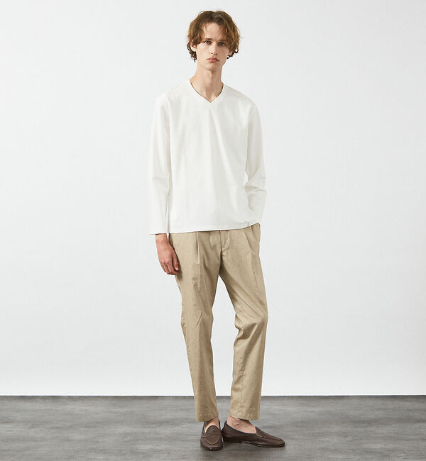 ABAHOUSE「【定番】ドレスポンチ Vネック 長袖Tシャツ / ストレッチ」|Tシャツ・カットソー|