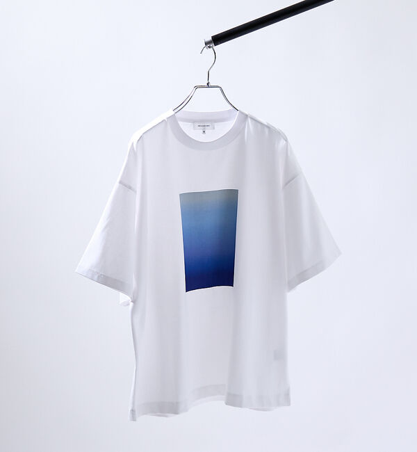 ABAHOUSE「グラデーション グラフィック プリントTシャツ/オーバーサイズ【予約】」|Tシャツ・カットソー|ホワイト系その他1