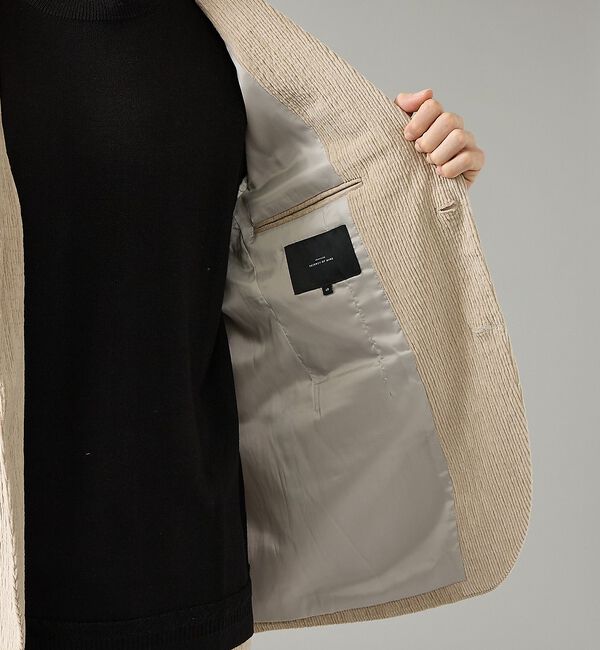 ABAHOUSE「【セットアップ対応】シャーリング コーデュロイ ジャケット」|テーラードジャケット|