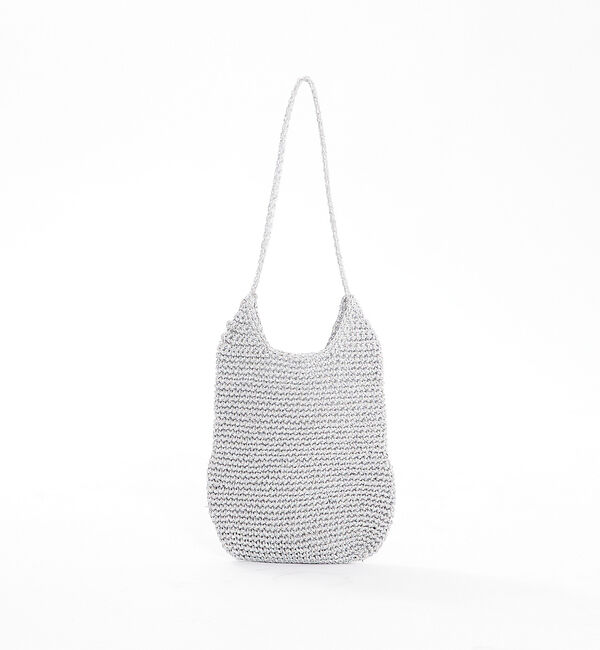 Rouge vif「【Swaraj/スワラージ】マクラメメタリック　ワンハンドルバッグ / ハンドバ」|ハンドバッグ|シルバー