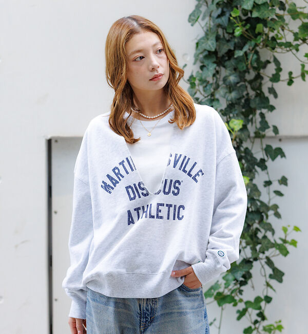 Rouge vif「【DISCUS/ディスカス】裏毛スキッパーUネックスウェット/トップス/スウェッ」|スウェット・ジャージ|