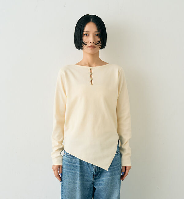 Rouge vif「【一部店舗限定】センターシーム ボートネックニットプルオーバー」|ニット・セーター|