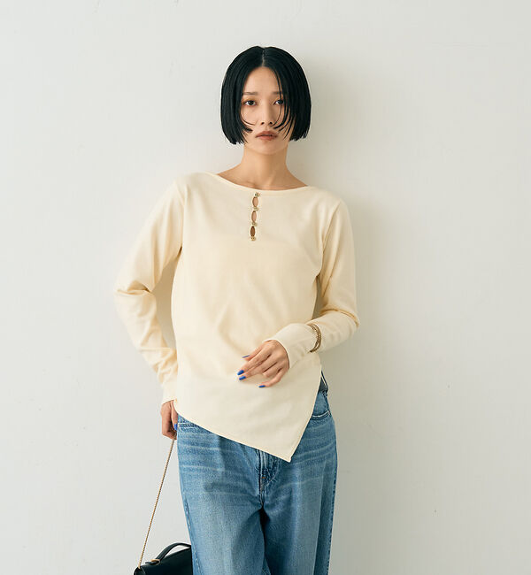 Rouge vif「【一部店舗限定】センターシーム ボートネックニットプルオーバー」|ニット・セーター|