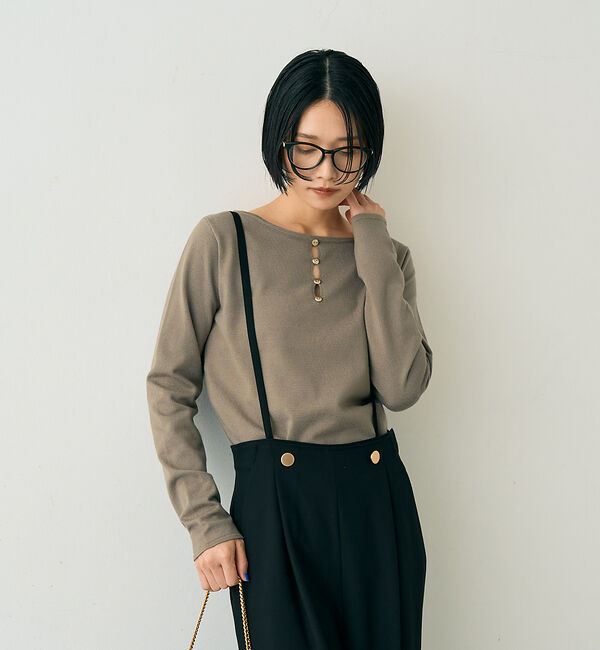 Rouge vif「【一部店舗限定】センターシーム ボートネックニットプルオーバー」|ニット・セーター|