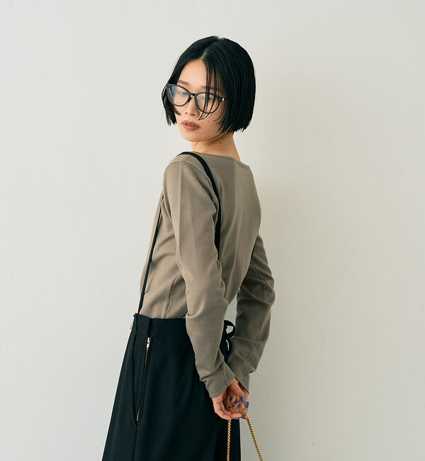 Rouge vif「【一部店舗限定】センターシーム ボートネックニットプルオーバー」|ニット・セーター|