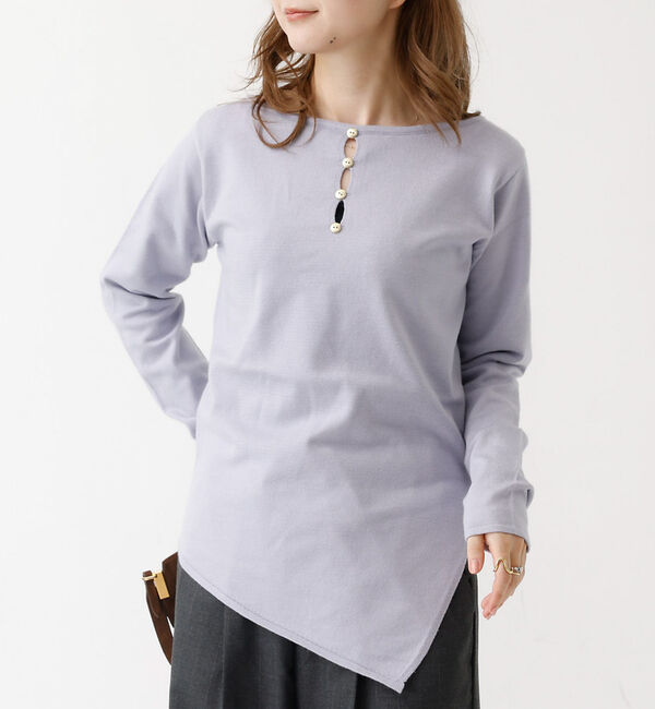 Rouge vif「【一部店舗限定】センターシーム ボートネックニットプルオーバー」|ニット・セーター|ラベンダー