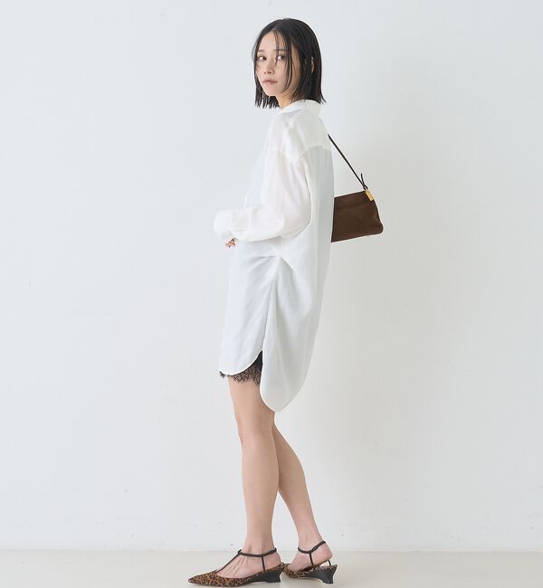 Rouge vif「ウエストタックドレープロングシャツ」|シャツ・ブラウス|