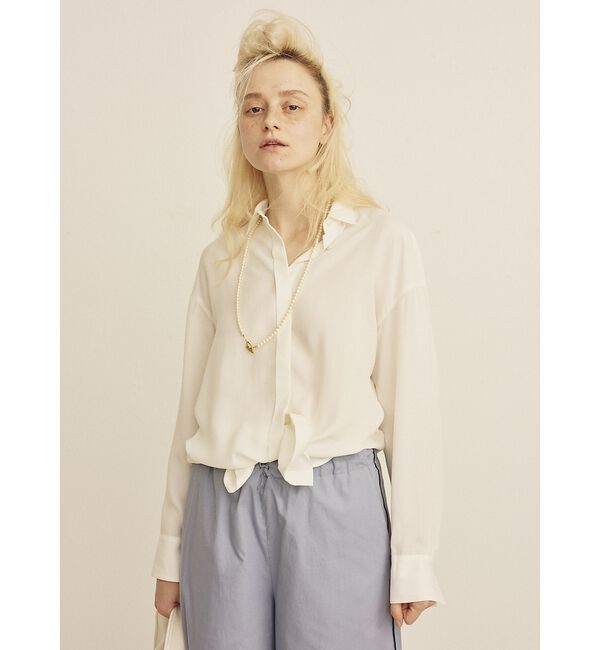 Rouge vif「ウエストタックドレープロングシャツ」|シャツ・ブラウス|