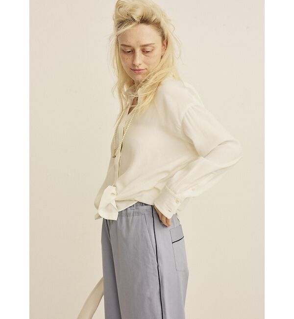 Rouge vif「ウエストタックドレープロングシャツ」|シャツ・ブラウス|