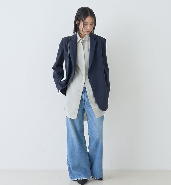 Rouge vif「ウエストタックドレープロングシャツ」|シャツ・ブラウス|