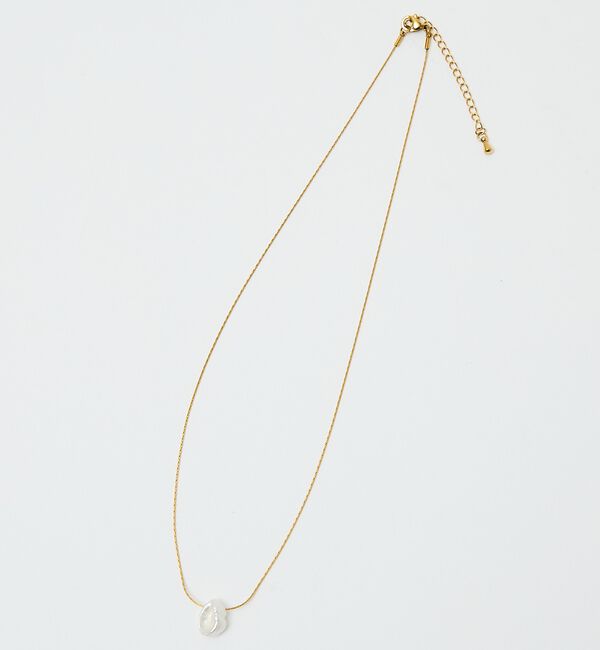 qualite「【ステンレス】バロックパールチャームネックレス」|ネックレス|