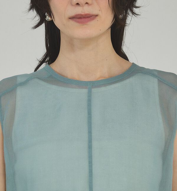 qualite「ソフトオーガンジーロングブラウス【予約】」|シャツ・ブラウス|