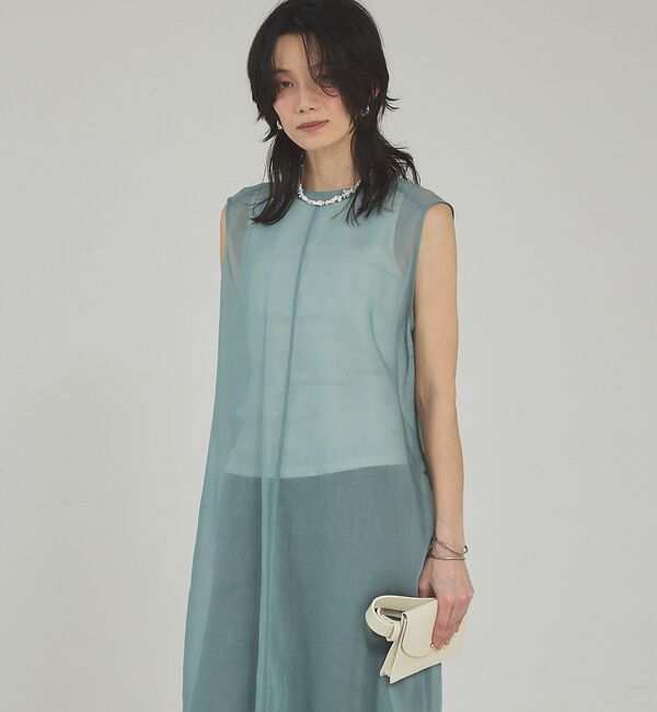 qualite「ソフトオーガンジーロングブラウス【予約】」|シャツ・ブラウス|