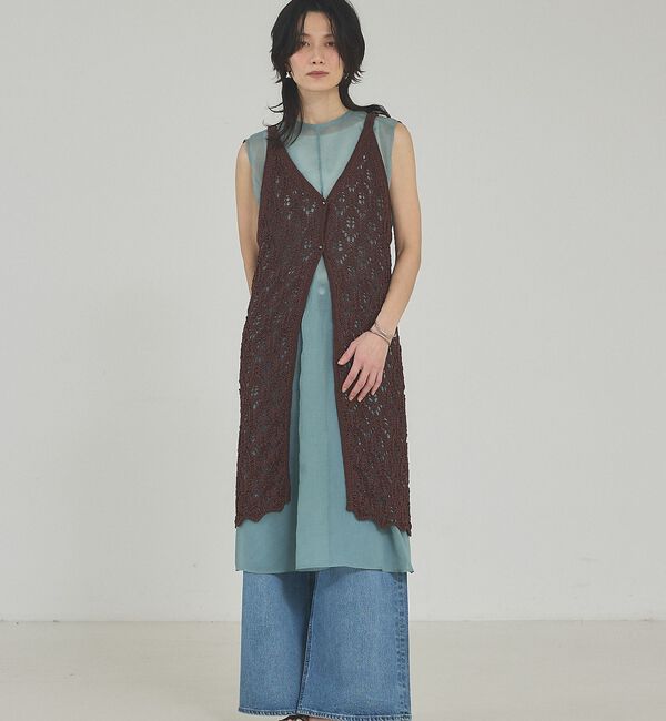 qualite「ソフトオーガンジーロングブラウス【予約】」|シャツ・ブラウス|