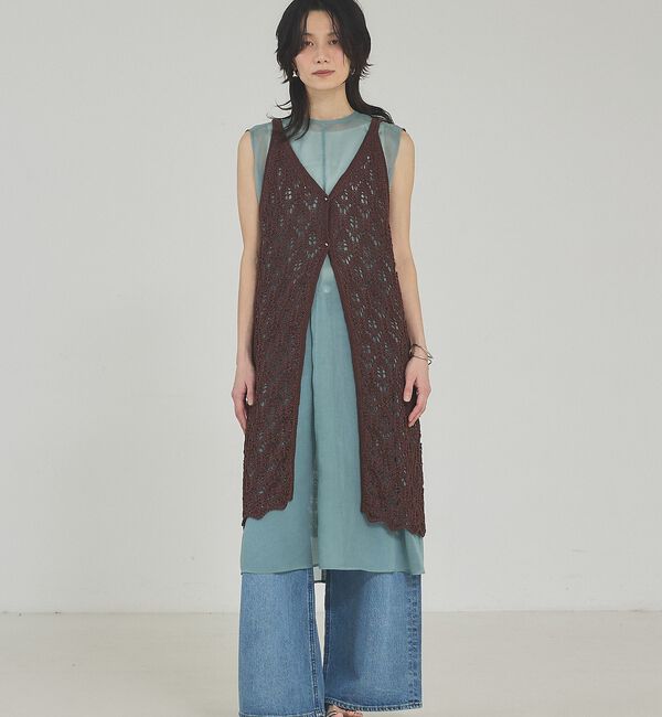 qualite「ソフトオーガンジーロングブラウス【予約】」|シャツ・ブラウス|