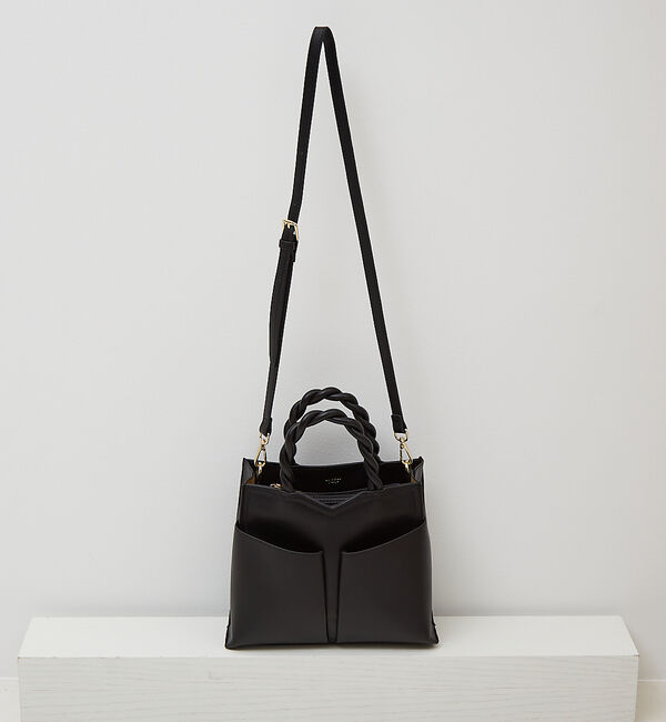 LOWELL things「Twiste/ダブルポケット2WAYトート M」|ショルダー・メッセンジャー|ブラック