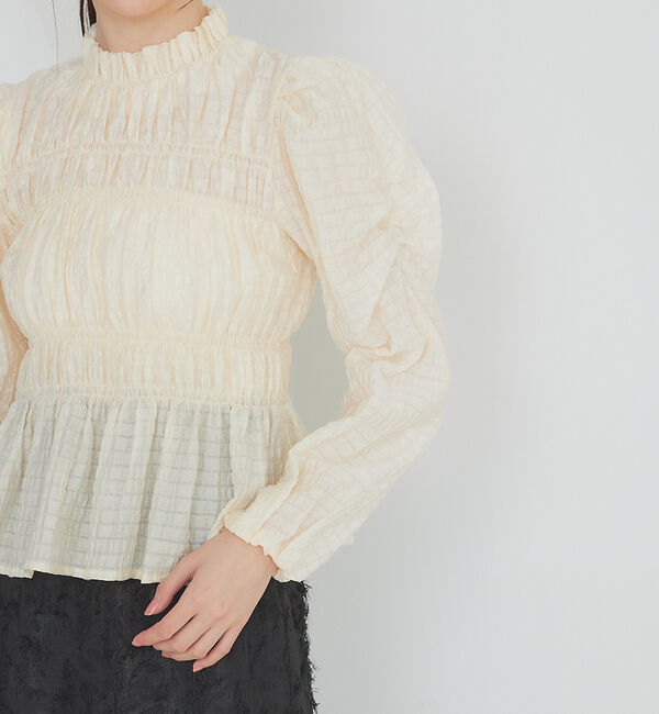 SELFIST「シャーリングペプラムブラウス」|シャツ・ブラウス|