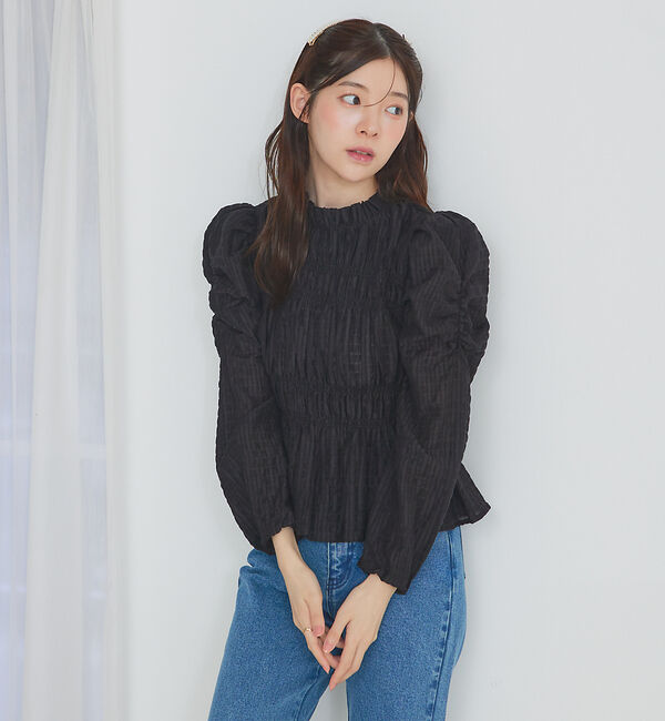 SELFIST「シャーリングペプラムブラウス」|シャツ・ブラウス|