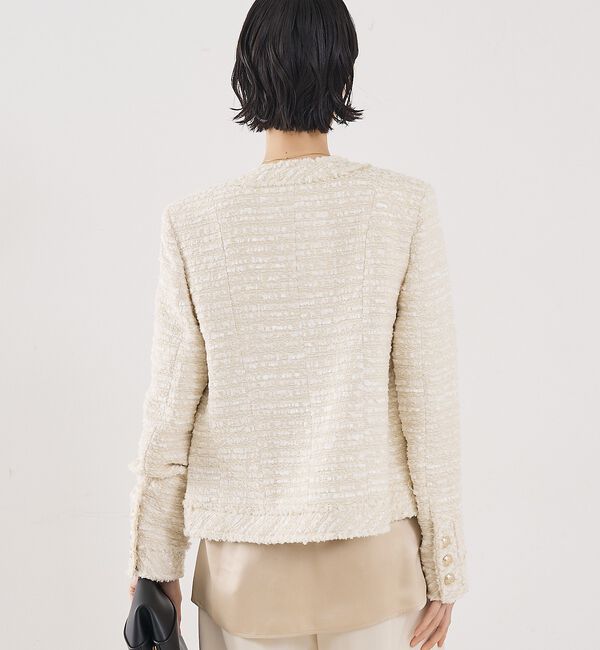 The Store by C' 「【COCUCA】クルーネックツイードジャケット」|ノーカラージャケット|