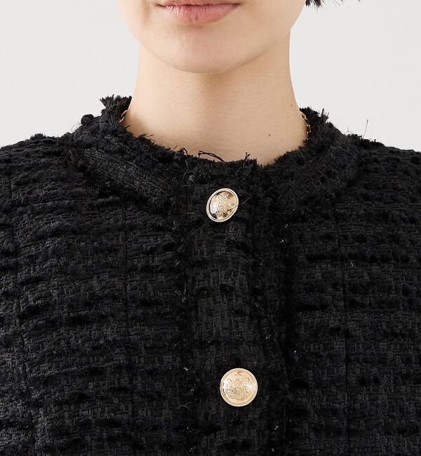 The Store by C' 「【COCUCA】クルーネックツイードジャケット」|ノーカラージャケット|