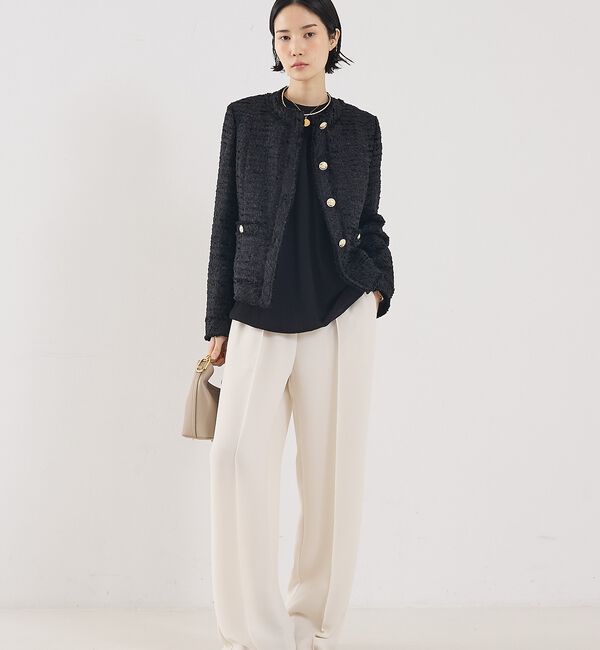 The Store by C' 「【COCUCA】クルーネックツイードジャケット」|ノーカラージャケット|