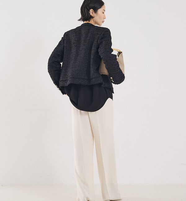 The Store by C' 「【COCUCA】クルーネックツイードジャケット」|ノーカラージャケット|