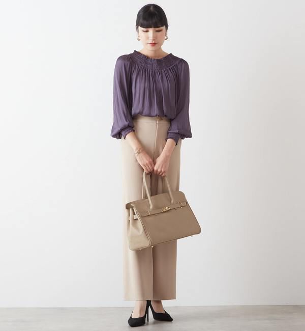 TIARA「ヴィンテージサテンギャザーブラウス」|シャツ・ブラウス|