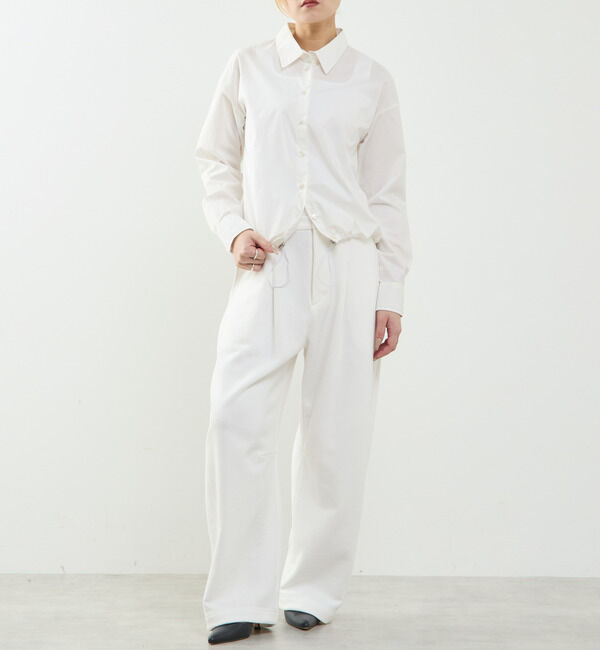 SOFFITTO「ビジュー付裾ドローストリングブラウス」|シャツ・ブラウス|