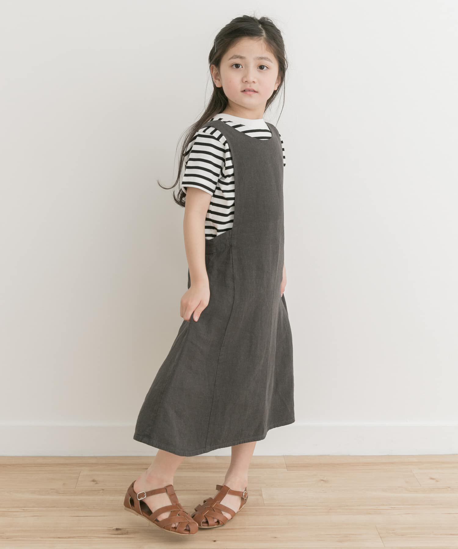URBAN RESEARCH DOORS「『親子リンク』リネンレーヨンジャンパースカート(KIDS)」|ワンピース|