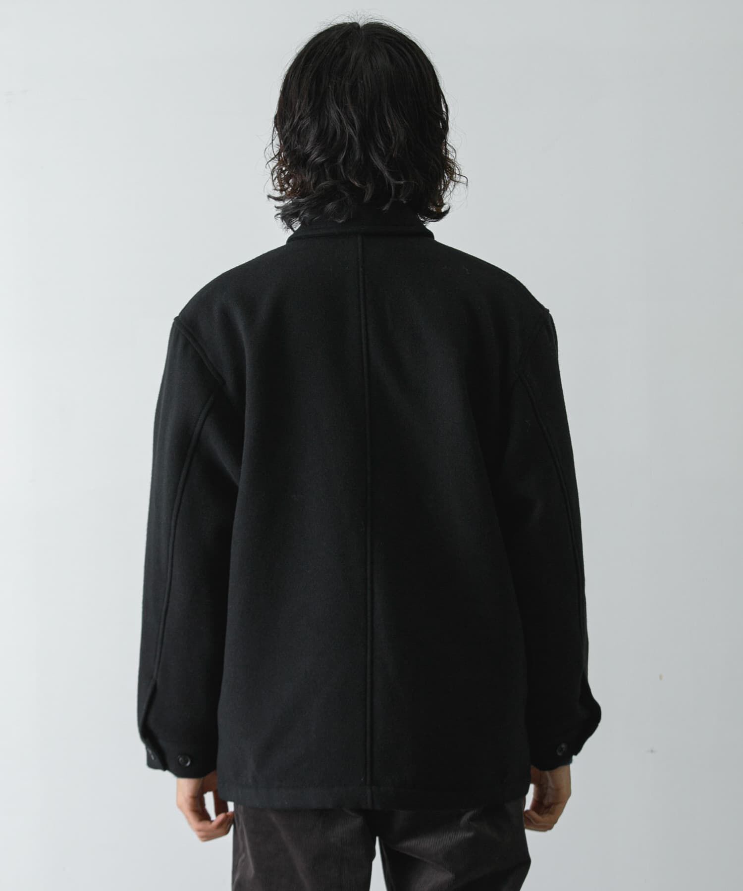 URBAN RESEARCH DOORS「ウールブレンドハリントンジャケット」|ノーカラーコート|