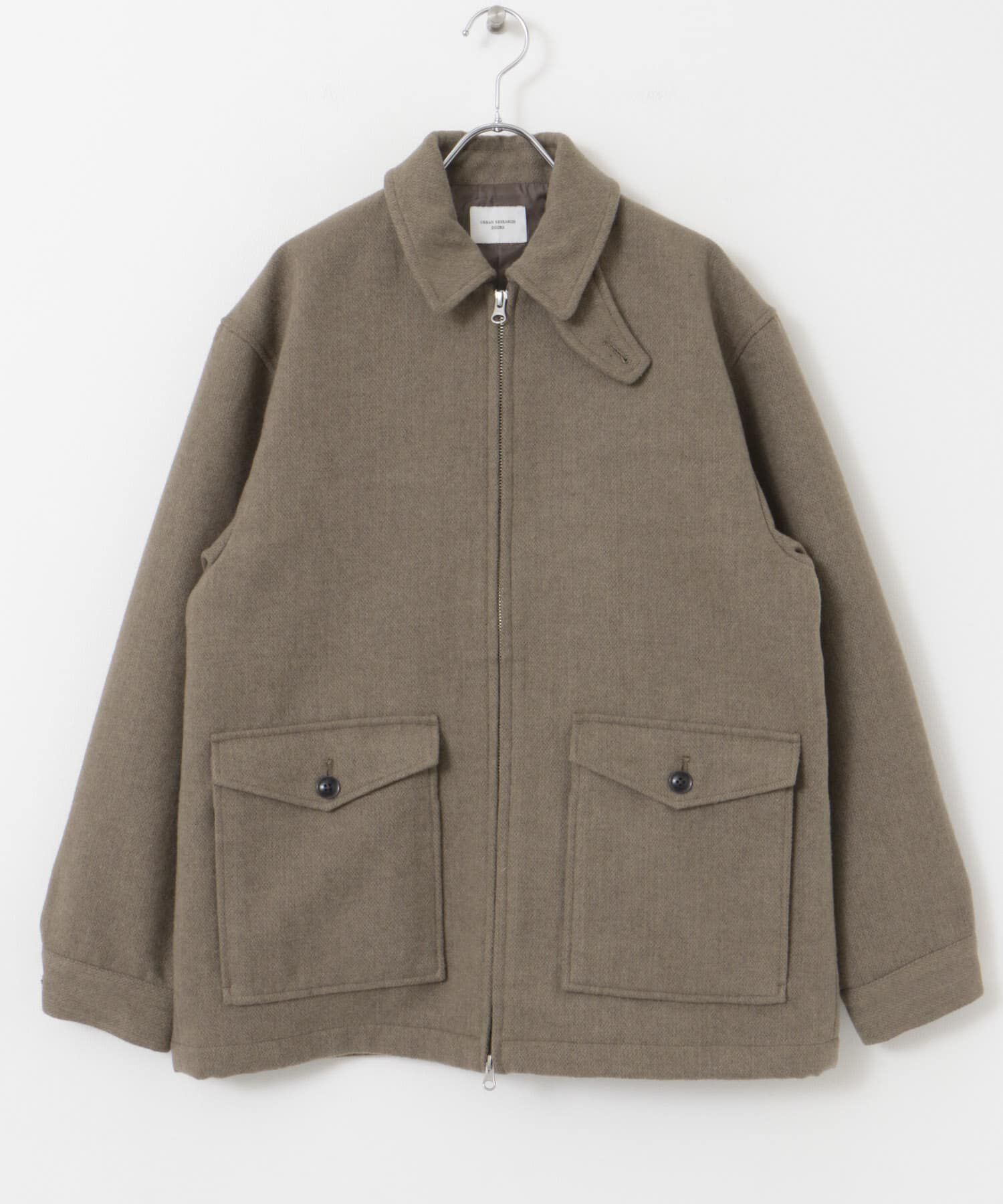 URBAN RESEARCH DOORS「ウールブレンドハリントンジャケット」|ノーカラーコート|